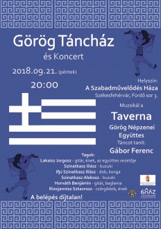 Görög táncház és koncert lesz pénteken a Taverna Népzenei Együttessel